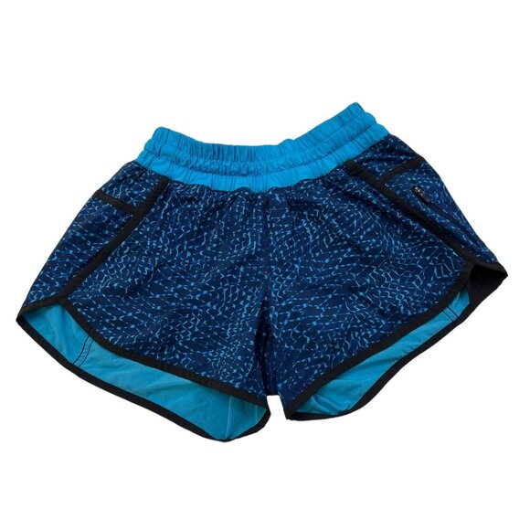 Lululemon Tracker Short III Samba Snake Kayak Blue 4" Inseam Size 6 - Picture 1 of 8